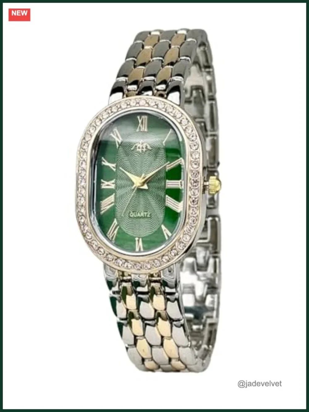 Women's Vintage Oval Watch Quartz Stainless Steel Band Analog Waterproof